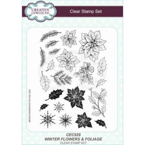 Winter Flowers & Foliage - Creative Expressions Clear Stamp Sets CEC929